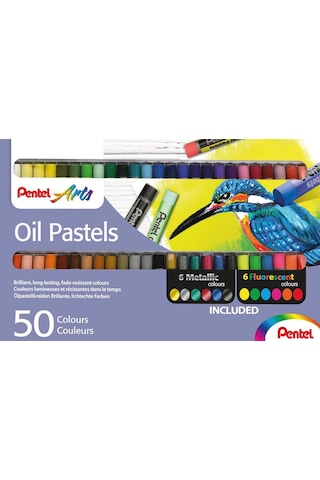 Phn Yağlı Pastel Tebeşir - 50 Renk Metalik Ve Neon Dahil 50 Adet - Çeşitli Renklerde
