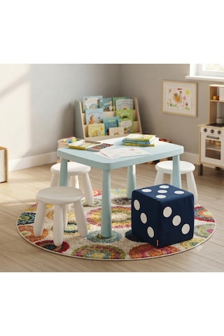 Missidea Minderkit Eğitici Zar Minder 33x33 Cm - Lacivert Anaokulu Ve Kreş Donanımı-1 Adet