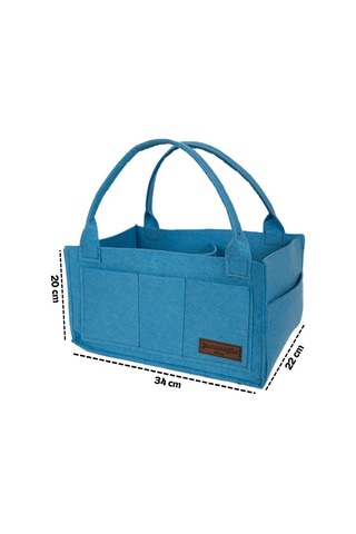 Yunusoğlu Home Keçe Anne Bebek Bakım Çantası Yenidoğan İçin Organizer Düzenleyici Mavi Mavi