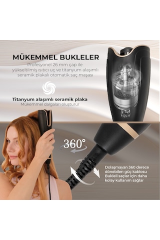 Fabcio Airwave Otomatik Dijital Ekranlı Bukle Maşası
