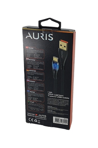 Auris Ars-cb51 45w Usb Apple iPhone Uyumlu Kablo Şeffaf Işıklı