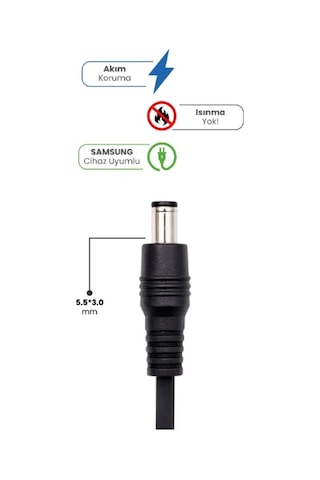 19v 4.74a 5.5 3.0mm 90w Samsung Uyumlu  İçin Laptop Adaptör