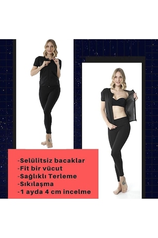 Termal Sauna Fermuarlı Kısa Kollu Sweat Sweet Sauna Pro Takım Çok Renkli