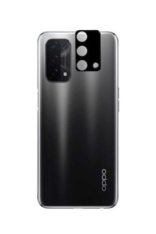 Oppo A74 4G Zore 3D Kamera Camı Siyah