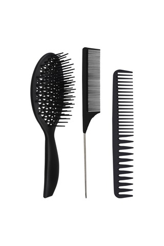 Suofeng Düğüm Çözücü Saç Fırçası & Tarak Seti - Tüm Saç Tipleri İçin 3 Lü Paket Uzun, Kalın, İnce, Kıvırcık, Doğal Saçlar