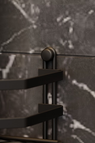 Teknotel Üç Katlı Kancalı Banyo Köşe Rafı Mat Siyah Es076H Siyah