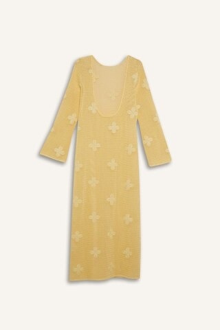 Defacto Regular Fit Uzun Kollu Dantelli Maxi Plaj Elbisesi-fall İn Love E0603ax25smyl118 Sarı