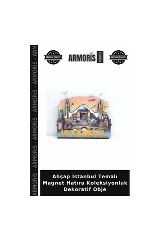 Ahşap İstanbul Temalı Magnet Hatıra Koleksiyonluk Dekoratif Obje Çok Renkli