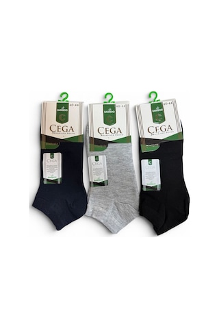Çega Socks Erkek Bambu Patik Çorap Dikişsiz Koku Yapmaz 6'lı Çok Renkli Çok Renkli