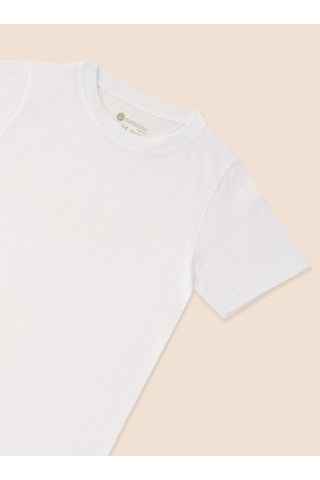 Natuline Erkek Çocuk Organik Pamuk Penye T-shirt 4'lü Paket Beyaz