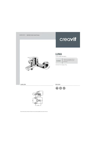 Luna Batarya Seti 3'lü Banyo-lavabo-evye Krom