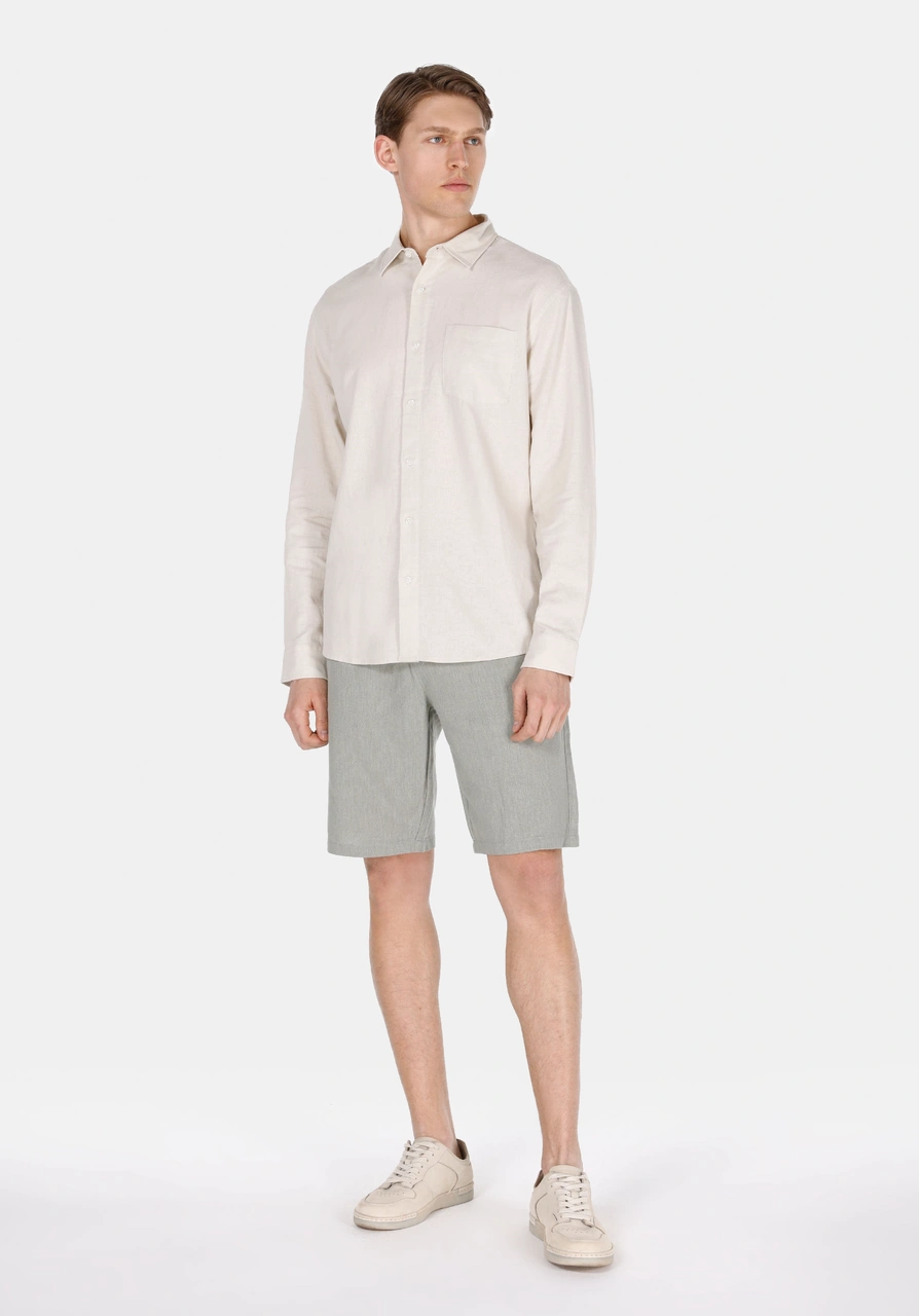 Colin's Colins Relax Fit Shirt Neck Düz Erkek Bej Uzun Kol Gömlek Cl1074490 Q1.v1 Lbg Light Beige