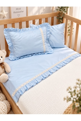 Sallhome Baby Textile Mavi Düşler Bebek Pike Takımı 4 Parça 90x120