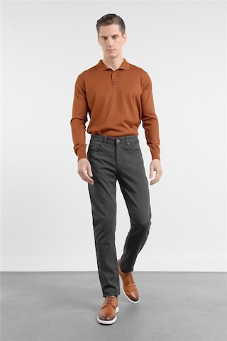 İmza Antrasit 5 Cep Düz Paça Gabardin Slim Fit Pamuklu Pantolon 1003260318