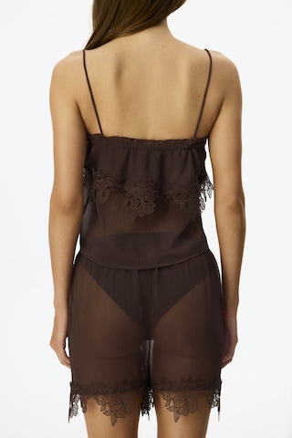 Penti Kahverengi Jasmin Chiffon Şortlu Pijama Takımı Bbw