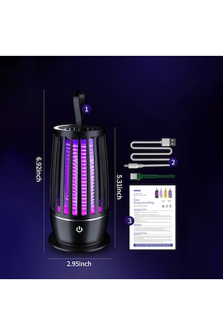 Geeroyoo Usb Sinek Öldürücü - Gece Lambalı Taşınabilir Elektrikli Sivrisinek Tuzağı, Ev Ve Kamp İçin