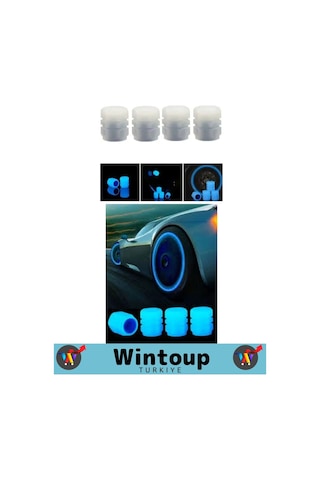 Özel Tüm Otomobil Bisiklet Motosiklet, Minibüslerle Uyumlu 8 Adet Fosforlu Mavi Sibop Kapağı