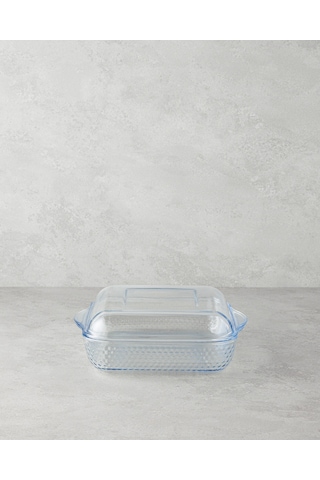 English Home Bake&serve Cam Kapaklı Kare Fırın Kabı 24x21,5 Cm Şeffaf Şeffaf