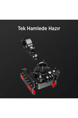 Gidon Bağlantılı 360 Derece Ayarlanabilir 3.5 -7.2 Uyumlu Motosiklet Bisiklet Telefon Tutucu - 9001246083643ynt