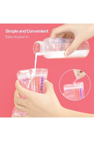Nuliie 50 Adet Anne Sütü Torbası, 250 Ml Bpa Içermez, Dondurulabilir, Çift Fermuarlı Emzirme Aksesuarları