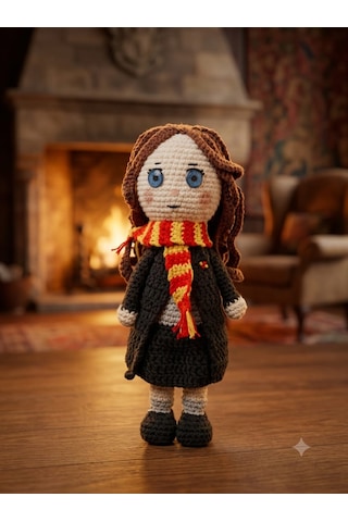 Okulun Cübbeli Cadısı Amigurumi Örgü Oyuncak - Film Karakteri Hediyelik Figür 21 Cm