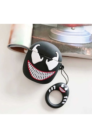 Apple Uyumlu iPhone 1/2. Nesil Koruyucu Bluetooth Kulaklık Kılıfı Figürlü Venom Airpods 1/2. Nesil