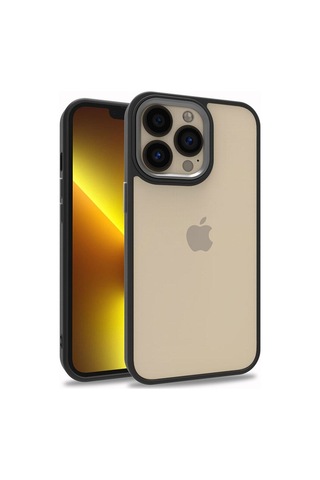 Apple Uyumlu iPhone 13 Pro Kılıf Zore Flora Kapak Siyah