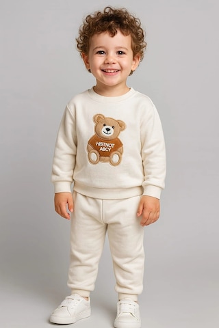 Çocuk Rahat Eşofman Takımı % 100 Pamuk BEYAZ