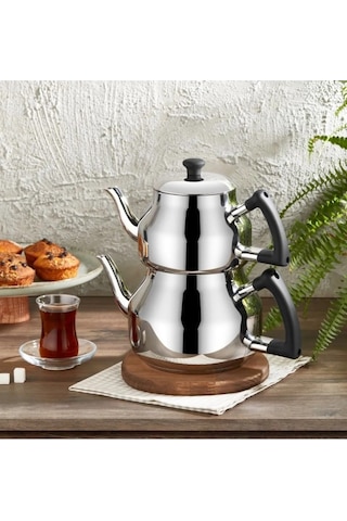 Özkent Marmaris Mega Boy 4,9 Lt Paslanmaz Çelik Çaydanlık Siyah K316 Siyah