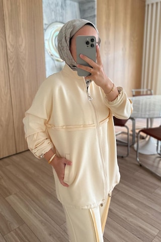 Dikiş Detaylı İkili Modal Takım - Bej Bej