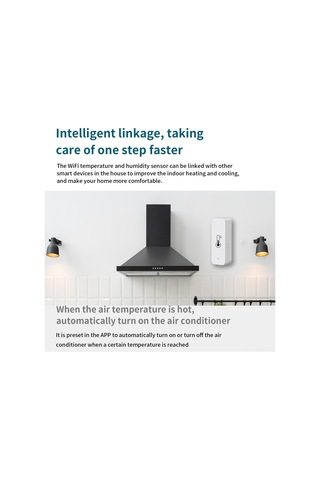 Dofolink Akıllı Wifi Sıcaklık Nem Ölçer - Düşük/yüksek Sıcaklık Uyarısı, C/ F Değiştirme, Mobil Uygulama Ve Alexa/google Assistant İle Uyumlu