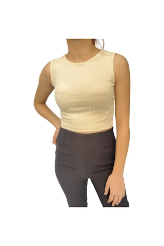 Barrels And Oil Kadın Kaşkorse Kolsuz Crop Body-Taş (526847181)