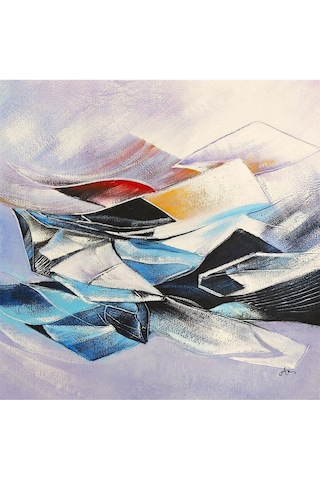 Soyut El Yapımı Yağlı Boya Tablo 95x95cm Hij4049