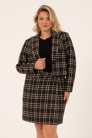 Astarlı Crop Tüvit Ceket-1741-siyah Siyah