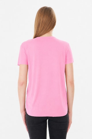 Sortie Collection Etek Ucu Damla Yırtmaçlı Basic Modal Bluz Pembe