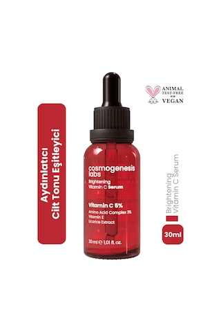Cosmogenesis Labs %5 Vitamin C Aydınlatıcı Serum 30ml – Parlatıcı Ton Eşitleyici Pürüzsüzleştirici Vegan Askorbik Asit