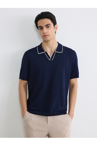 Lcw Vision Lacivert Polo Yaka Erkek Triko Tişört