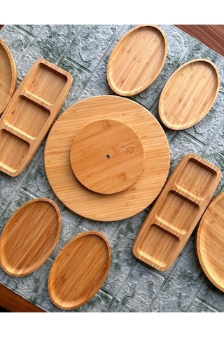 Atbyhome Bambum 9 Parça Kahvaltı Takımı Kahvaltılık Ahşap
