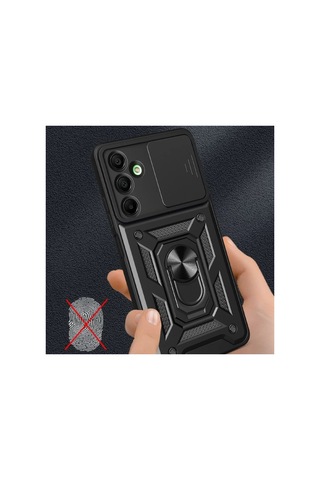 Samsung Galaxy A56 Uyumlu Kılıf Pars Lens Yüzüklü Silikon - Lacivert