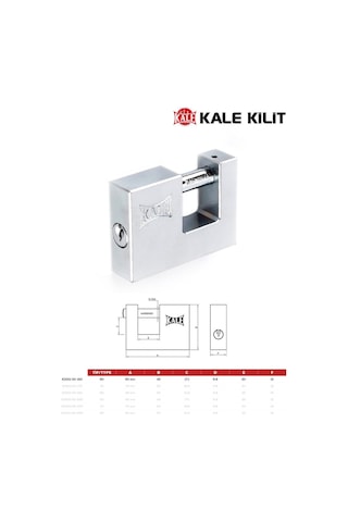 Kd001/50/160 Kale Yatay Çelik Sürgülü Asma Kilit 60mm