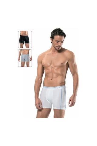 Erdem 1431 3'Lü Erkek Likralı Boxer Siyah