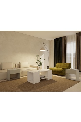 Lupo Orta Sehpa Külgri-beyaz Gri