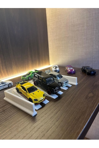 Reborn 3d 1/64 Ölçek Araç Rampa Ve Bariyer Standı Beyaz