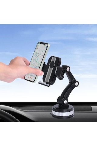 Araç İçi Telefon Tutucu Ayarlanabilir Uzayabilen 360 Dönebilen Vantuzlu Cam Ve Torpido İçin Uygun