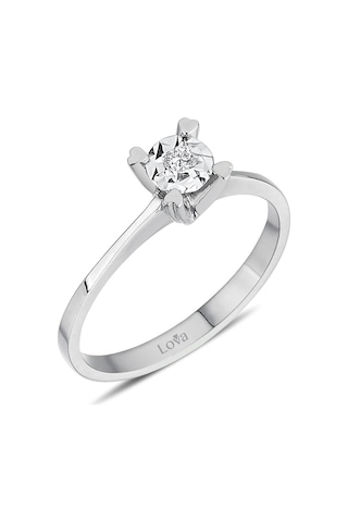 Lova 0,40 Karat Efektli Pırlanta Tektaş Yüzük - 1040113