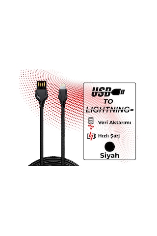 Ttaf T-CHR-03-3 USB-A To Lightning 2.4 A Çelik Zırhlı Şarj Data Aktarım Kablosu 1M