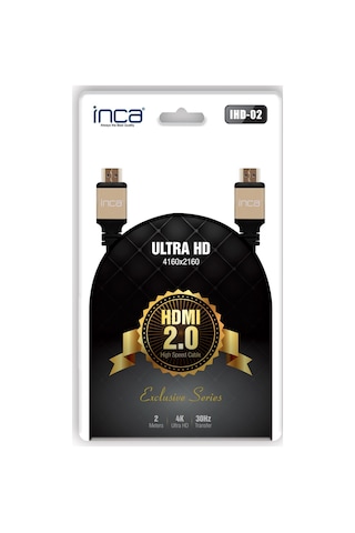 Inca Ihd-02 2.0 V 2 Metre Altin Uçlu Hdmi To Hdmi Kablo