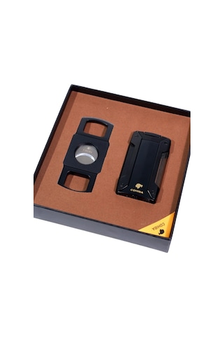 Cohiba Çakmak Kesici İkili Siyah Puro Seti - Tr9263