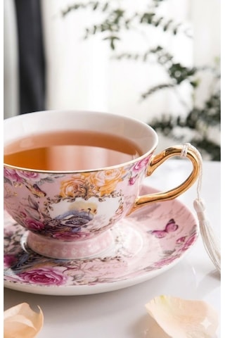 Lily Manor Alhambra Bone China İngiliz Pembe 2'li Çay Fincanı Seti