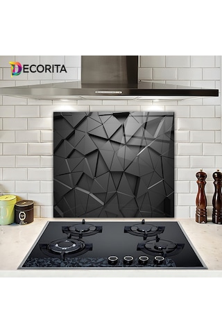 Decorita Antrasit Kristal | Cam Ocak Arkası Koruyucu | 52cm x60cm